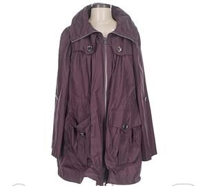 Burberry Brit Jacket Purple Maroon 3/4 Length Coat Size 10 EUC